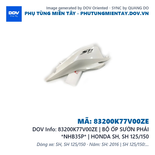 83200K77V00ZE | BỘ ỐP SƯỜN PHẢI *NHB35P* | HONDA SH, SH 125/150 — 83200K77V00ZE