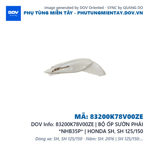 83200K78V00ZE | BỘ ỐP SƯỜN PHẢI *NHB35P* | HONDA SH, SH 125/150 — 83200K78V00ZE