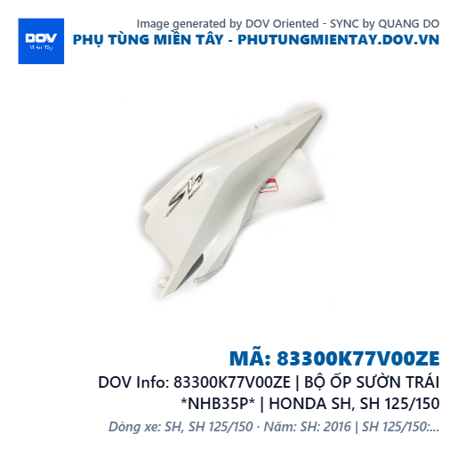 83300K77V00ZE | BỘ ỐP SƯỜN TRÁI *NHB35P* | HONDA SH, SH 125/150 — 83300K77V00ZE