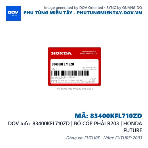83400KFL710ZD | BỘ CỐP PHẢI R203 | HONDA FUTURE — 83400KFL710ZD