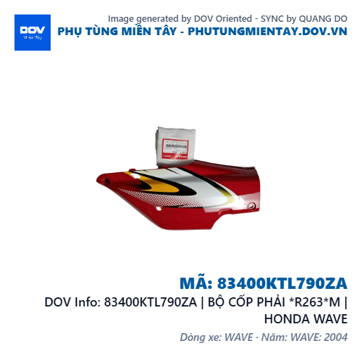 83400KTL790ZA | BỘ CỐP PHẢI *R263*M | HONDA WAVE — 83400KTL790ZA