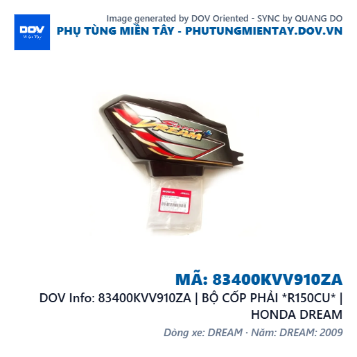 83400KVV910ZA | BỘ CỐP PHẢI *R150CU* | HONDA DREAM — 83400KVV910ZA
