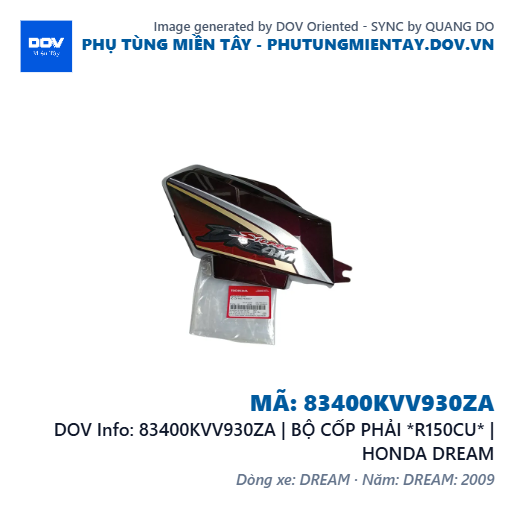 83400KVV930ZA | BỘ CỐP PHẢI *R150CU* | HONDA DREAM — 83400KVV930ZA