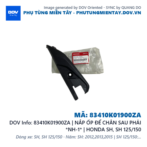 83410K01900ZA | NẮP ỐP ĐỂ CHÂN SAU PHẢI *NH-1* | HONDA SH, SH 125/150 — 83410K01900ZA