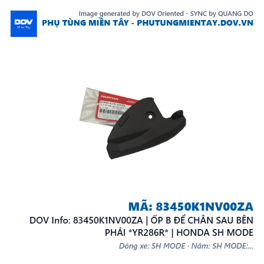 83450K1NV00ZA | ỐP B ĐỂ CHÂN SAU BÊN PHẢI *YR286R* | HONDA SH MODE — 83450K1NV00ZA
