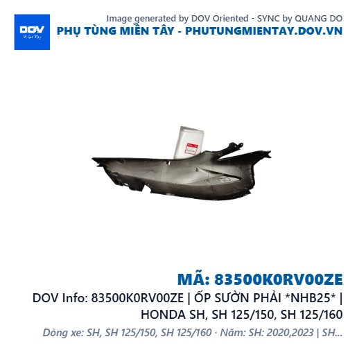 83500K0RV00ZE | ỐP SƯỜN PHẢI *NHB25* | HONDA SH, SH 125/150, SH 125/160 — 83500K0RV00ZE