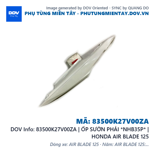 83500K27V00ZA | ỐP SƯỜN PHẢI *NHB35P* | HONDA AIR BLADE 125 — 83500K27V00ZA
