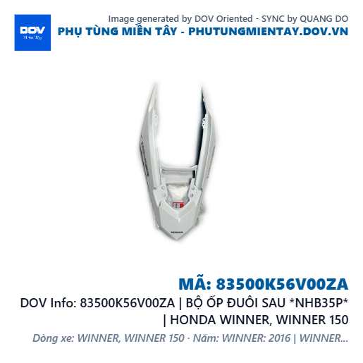 83500K56V00ZA | BỘ ỐP ĐUÔI SAU *NHB35P* | HONDA WINNER, WINNER 150 — 83500K56V00ZA