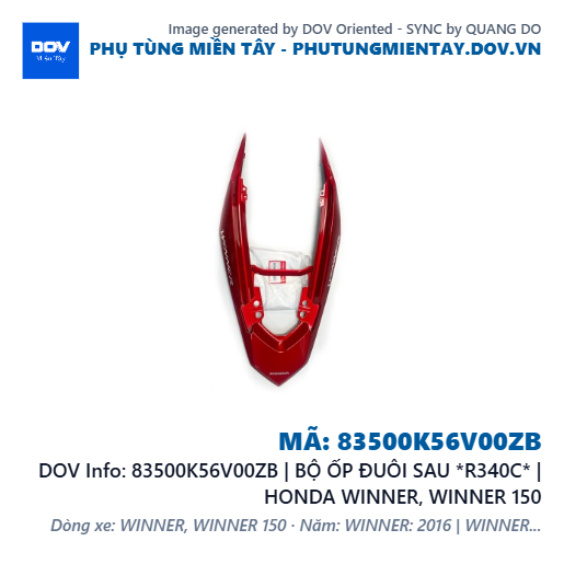 83500K56V00ZB | BỘ ỐP ĐUÔI SAU *R340C* | HONDA WINNER, WINNER 150 — 83500K56V00ZB