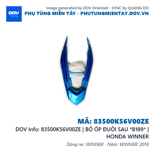 83500K56V00ZE | BỘ ỐP ĐUÔI SAU *B189* | HONDA WINNER — 83500K56V00ZE