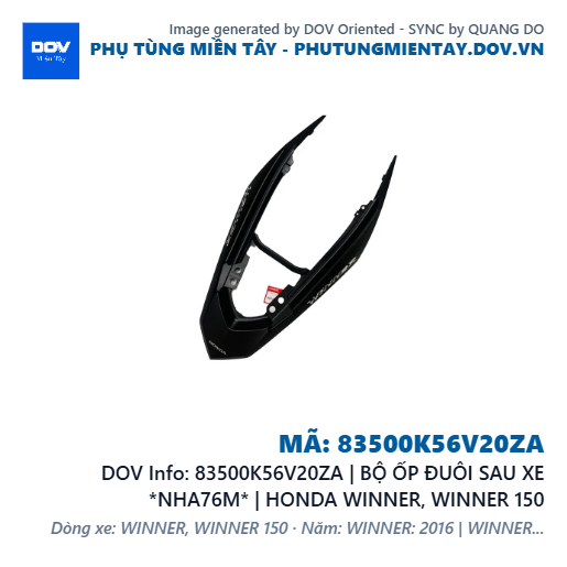 83500K56V20ZA | BỘ ỐP ĐUÔI SAU XE *NHA76M* | HONDA WINNER, WINNER 150 — 83500K56V20ZA