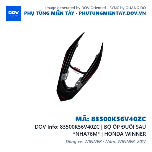 83500K56V40ZC | BỘ ỐP ĐUÔI SAU *NHA76M* | HONDA WINNER — 83500K56V40ZC