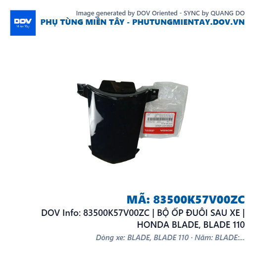 83500K57V00ZC | BỘ ỐP ĐUÔI SAU XE | HONDA BLADE, BLADE 110 — 83500K57V00ZC