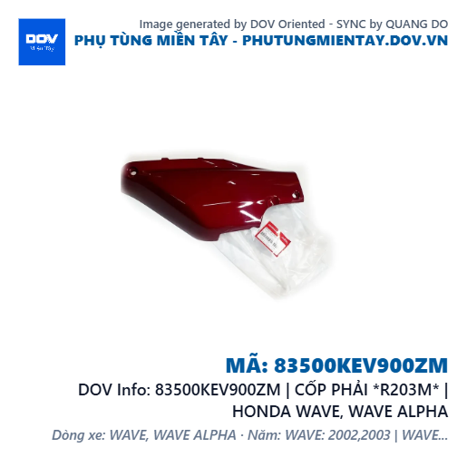 83500KEV900ZM | CỐP PHẢI *R203M* | HONDA WAVE, WAVE ALPHA — 83500KEV900ZM
