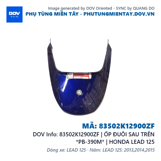 83502K12900ZF | ỐP ĐUÔI SAU TRÊN *PB-390M* | HONDA LEAD 125 — 83502K12900ZF
