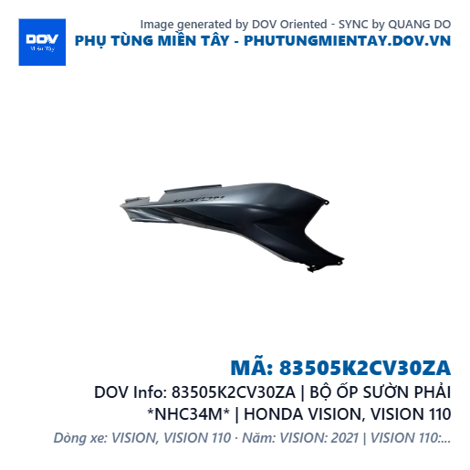 83505K2CV30ZA | BỘ ỐP SƯỜN PHẢI *NHC34M* | HONDA VISION, VISION 110 — 83505K2CV30ZA
