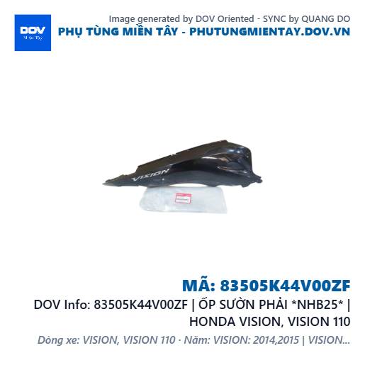 83505K44V00ZF | ỐP SƯỜN PHẢI *NHB25* | HONDA VISION, VISION 110 — 83505K44V00ZF