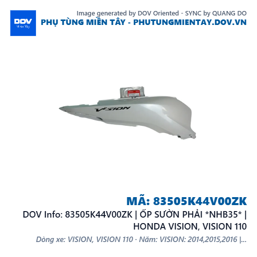 83505K44V00ZK | ỐP SƯỜN PHẢI *NHB35* | HONDA VISION, VISION 110 — 83505K44V00ZK
