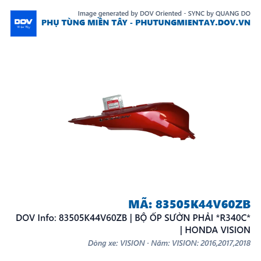 83505K44V60ZB | BỘ ỐP SƯỜN PHẢI *R340C* | HONDA VISION — 83505K44V60ZB