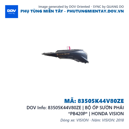 83505K44V80ZE | BỘ ỐP SƯỜN PHẢI *PB420P* | HONDA VISION — 83505K44V80ZE