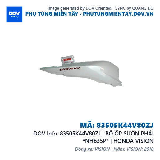 83505K44V80ZJ | BỘ ỐP SƯỜN PHẢI *NHB35P* | HONDA VISION — 83505K44V80ZJ