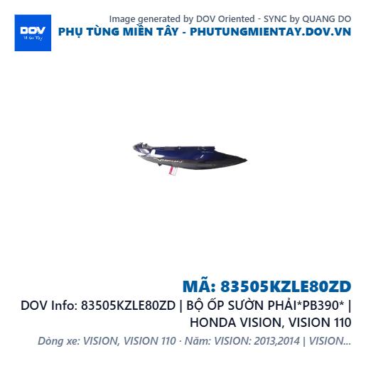 83505KZLE80ZD | BỘ ỐP SƯỜN PHẢI*PB390* | HONDA VISION, VISION 110 — 83505KZLE80ZD