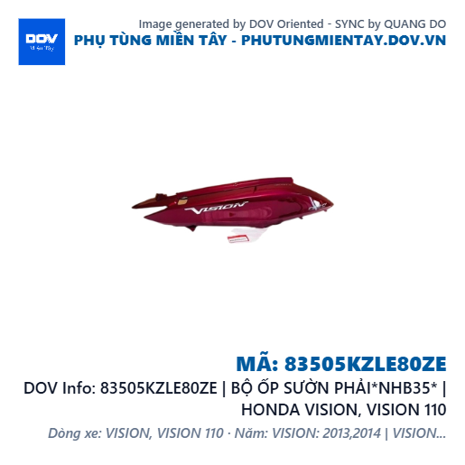 83505KZLE80ZE | BỘ ỐP SƯỜN PHẢI*NHB35* | HONDA VISION, VISION 110 — 83505KZLE80ZE