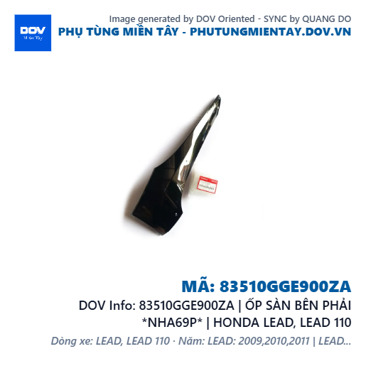 83510GGE900ZA | ỐP SÀN BÊN PHẢI *NHA69P* | HONDA LEAD, LEAD 110 — 83510GGE900ZA
