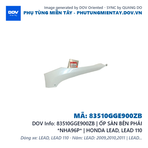 83510GGE900ZB | ỐP SÀN BÊN PHẢI *NHA96P* | HONDA LEAD, LEAD 110 — 83510GGE900ZB