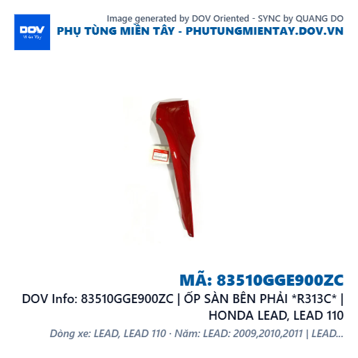 83510GGE900ZC | ỐP SÀN BÊN PHẢI *R313C* | HONDA LEAD, LEAD 110 — 83510GGE900ZC