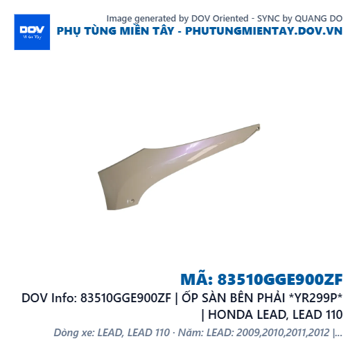 83510GGE900ZF | ỐP SÀN BÊN PHẢI *YR299P* | HONDA LEAD, LEAD 110 — 83510GGE900ZF