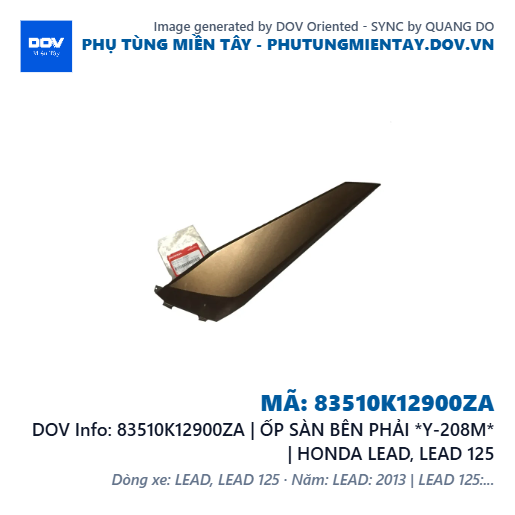 83510K12900ZA | ỐP SÀN BÊN PHẢI *Y-208M* | HONDA LEAD, LEAD 125 — 83510K12900ZA