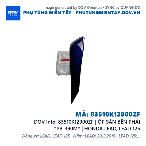 83510K12900ZF | ỐP SÀN BÊN PHẢI *PB-390M* | HONDA LEAD, LEAD 125 — 83510K12900ZF