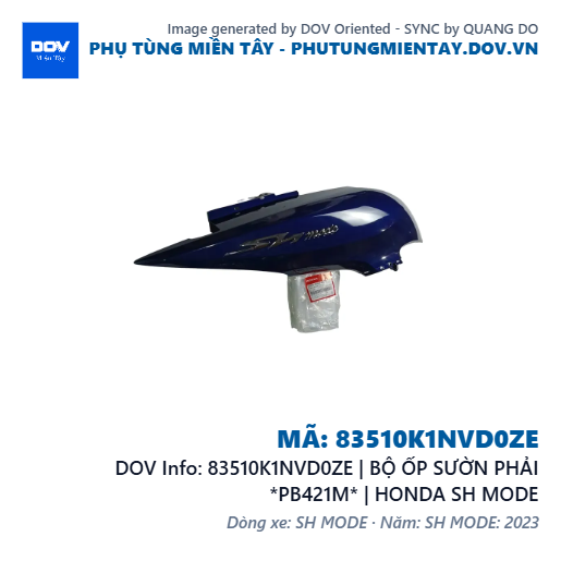 83510K1NVD0ZE | BỘ ỐP SƯỜN PHẢI *PB421M* | HONDA SH MODE — 83510K1NVD0ZE