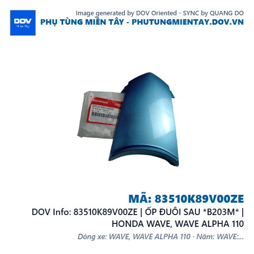 83510K89V00ZE | ỐP ĐUÔI SAU *B203M* | HONDA WAVE, WAVE ALPHA 110 — 83510K89V00ZE
