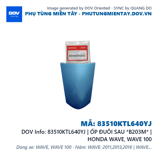 83510KTL640YJ | ỐP ĐUÔI SAU *B203M* | HONDA WAVE, WAVE 100 — 83510KTL640YJ