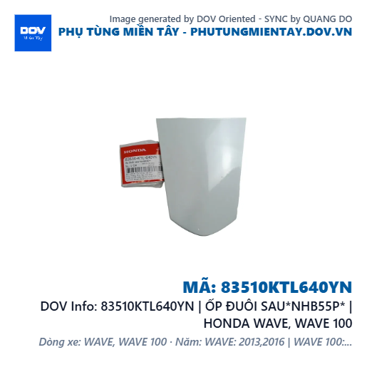 83510KTL640YN | ỐP ĐUÔI SAU*NHB55P* | HONDA WAVE, WAVE 100 — 83510KTL640YN