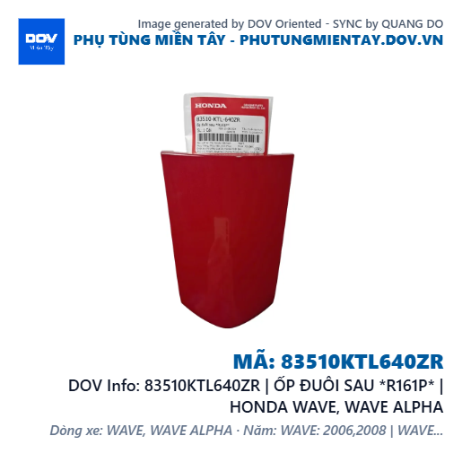 83510KTL640ZR | ỐP ĐUÔI SAU *R161P* | HONDA WAVE, WAVE ALPHA — 83510KTL640ZR