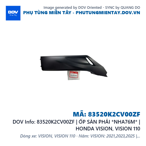 83520K2CV00ZF | ỐP SÀN PHẢI *NHA76M* | HONDA VISION, VISION 110 — 83520K2CV00ZF