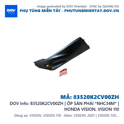 83520K2CV00ZH | ỐP SÀN PHẢI *NHC34M* | HONDA VISION, VISION 110 — 83520K2CV00ZH