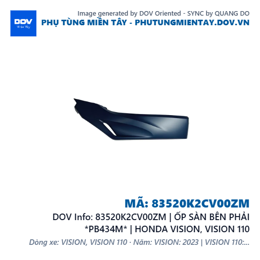 83520K2CV00ZM | ỐP SÀN BÊN PHẢI *PB434M* | HONDA VISION, VISION 110 — 83520K2CV00ZM