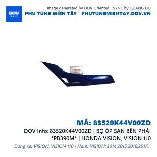 83520K44V00ZD | BỘ ỐP SÀN BÊN PHẢI *PB390M* | HONDA VISION, VISION 110 — 83520K44V00ZD