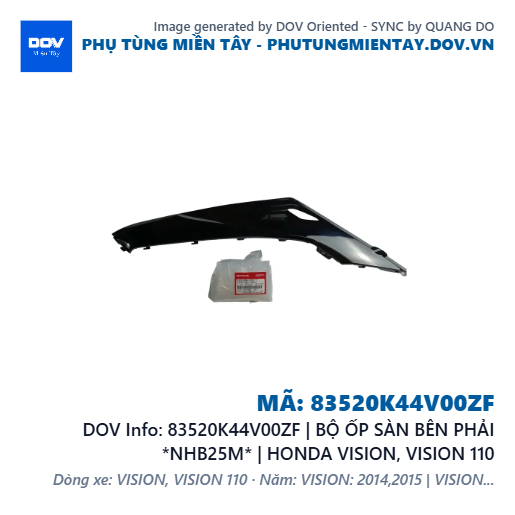 83520K44V00ZF | BỘ ỐP SÀN BÊN PHẢI *NHB25M* | HONDA VISION, VISION 110 — 83520K44V00ZF