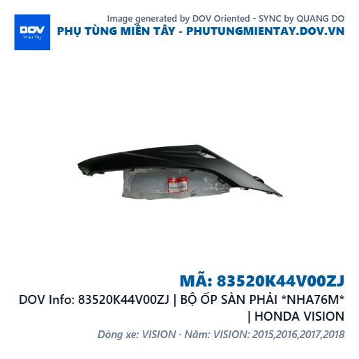 83520K44V00ZJ | BỘ ỐP SÀN PHẢI *NHA76M* | HONDA VISION — 83520K44V00ZJ