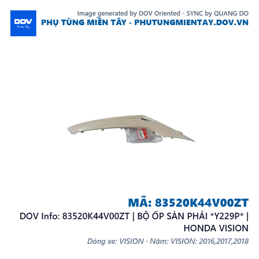 83520K44V00ZT | BỘ ỐP SÀN PHẢI *Y229P* | HONDA VISION — 83520K44V00ZT