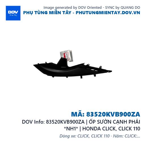 83520KVB900ZA | ỐP SƯỜN CẠNH PHẢI *NH1* | HONDA CLICK, CLICK 110 — 83520KVB900ZA