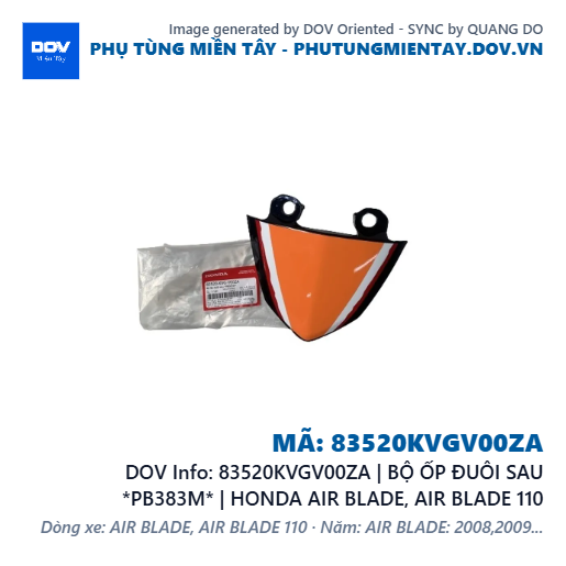 83520KVGV00ZA | BỘ ỐP ĐUÔI SAU *PB383M* | HONDA AIR BLADE, AIR BLADE 110 — 83520KVGV00ZA