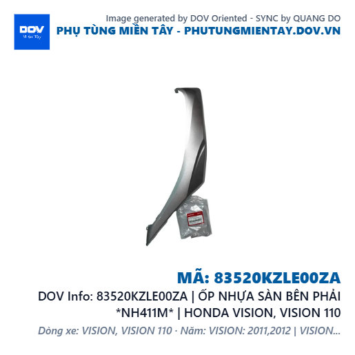 83520KZLE00ZA | ỐP NHỰA SÀN BÊN PHẢI *NH411M* | HONDA VISION, VISION 110 — 83520KZLE00ZA