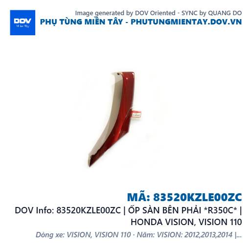83520KZLE00ZC | ỐP SÀN BÊN PHẢI *R350C* | HONDA VISION, VISION 110 — 83520KZLE00ZC