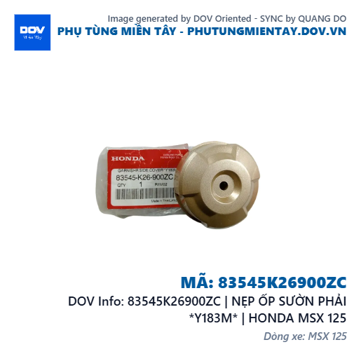 83545K26900ZC | NẸP ỐP SƯỜN PHẢI *Y183M* | HONDA MSX 125 — 83545K26900ZC